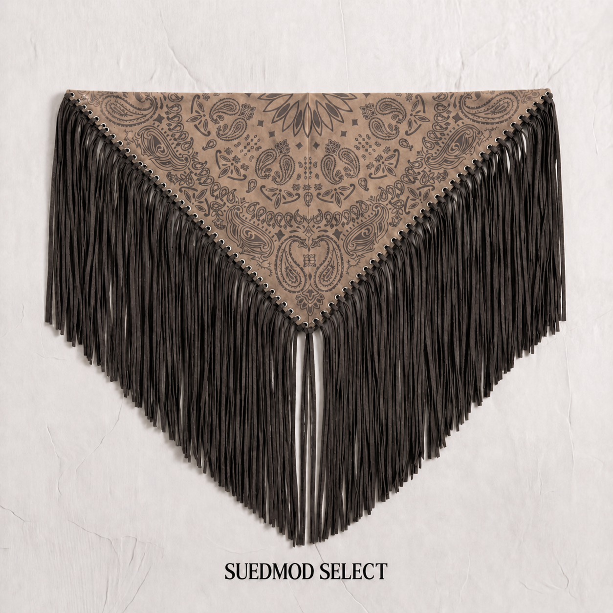 Signature Large Bandanna Scarf Taupe Black