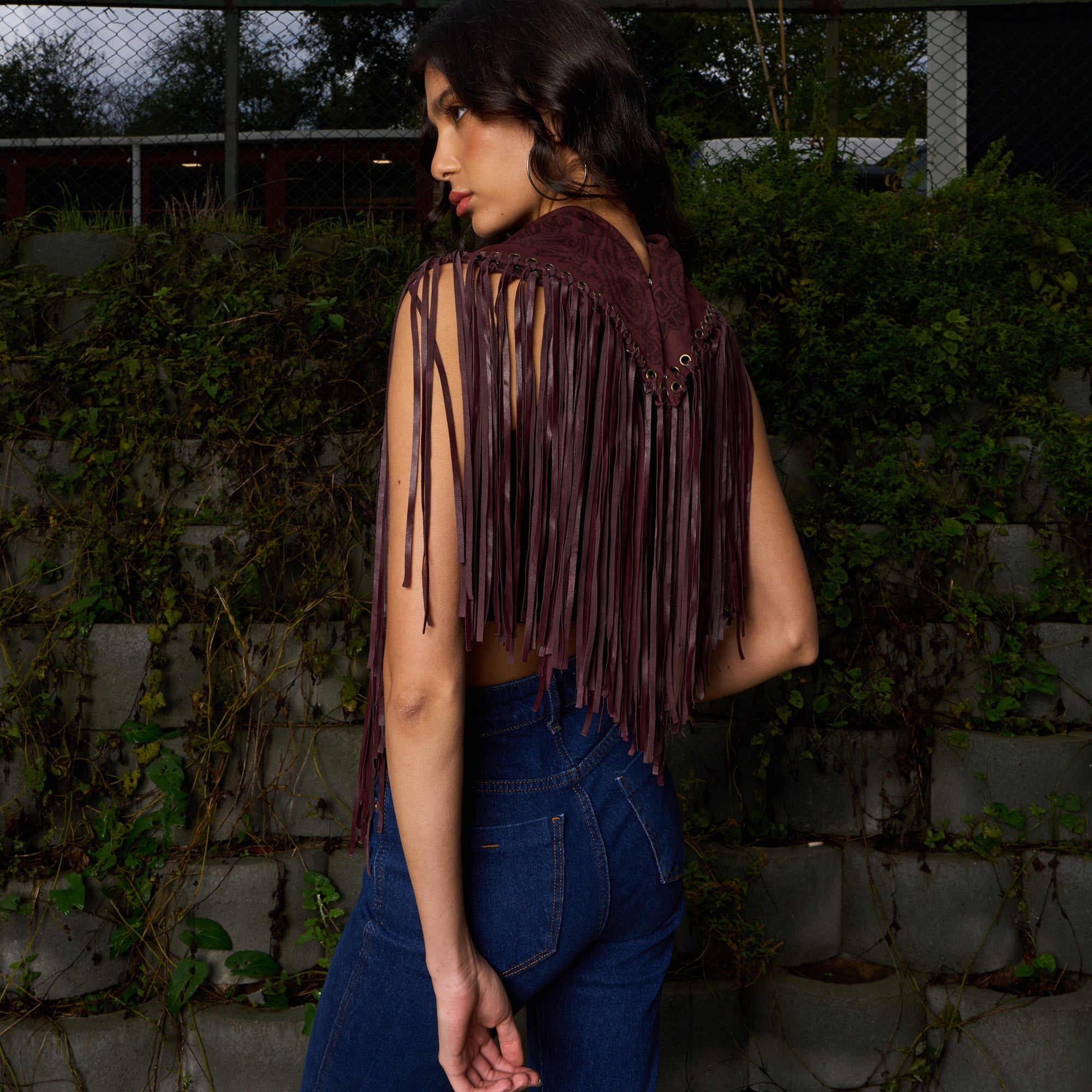 Signature Large Bandanna Scarf Burgundy