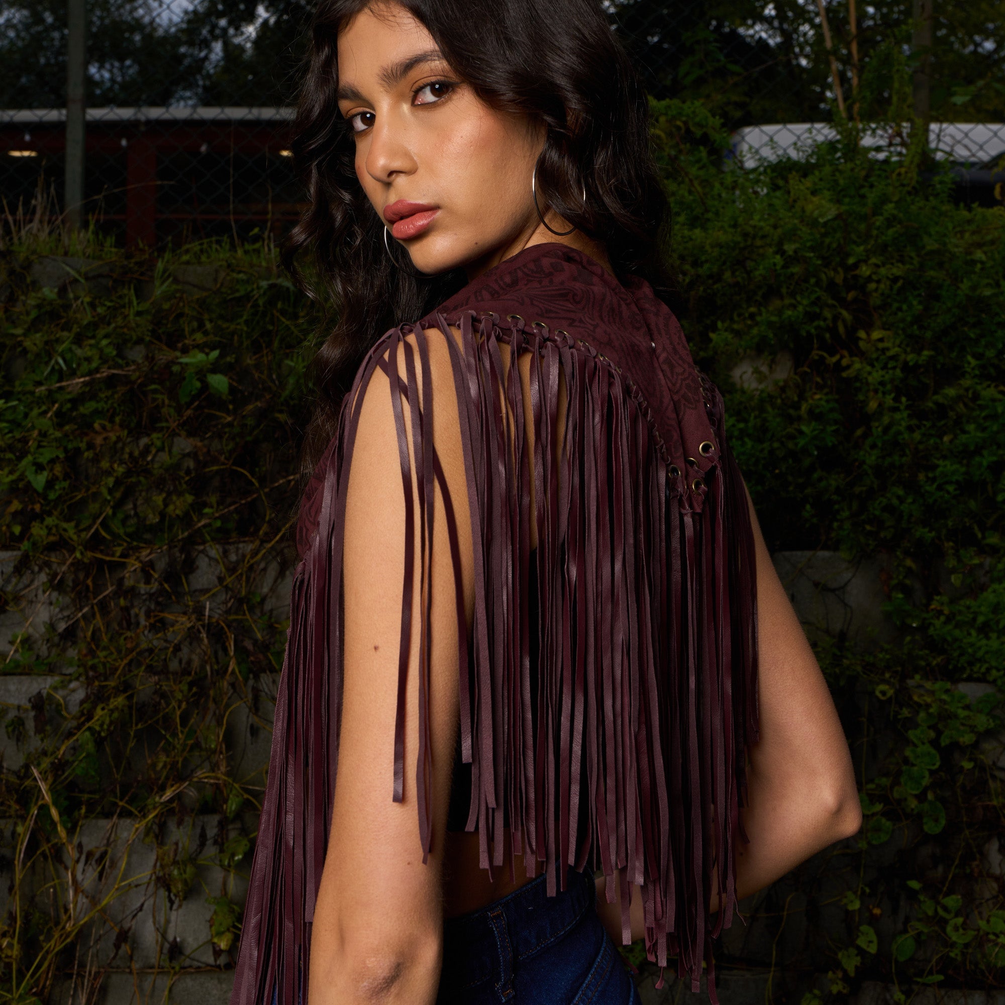 Signature Small Bandanna Scarf Burgundy