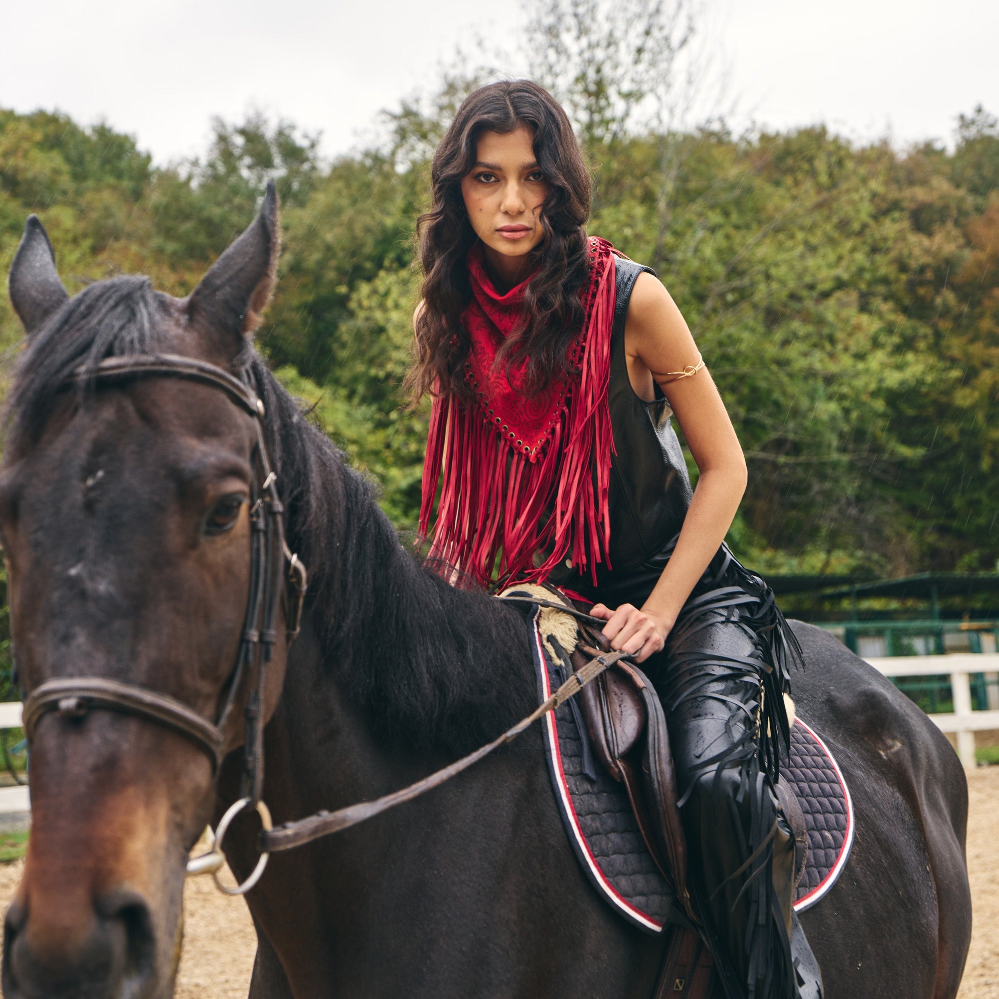 Signature Large Bandanna Scarf Red