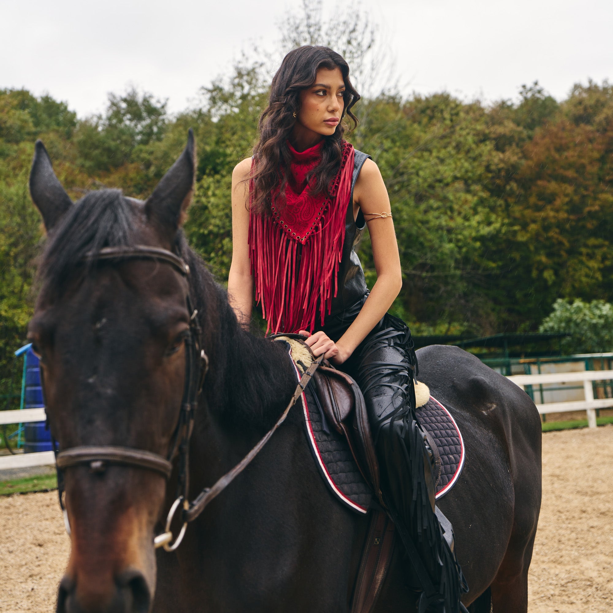 Signature Small Bandanna Scarf Red
