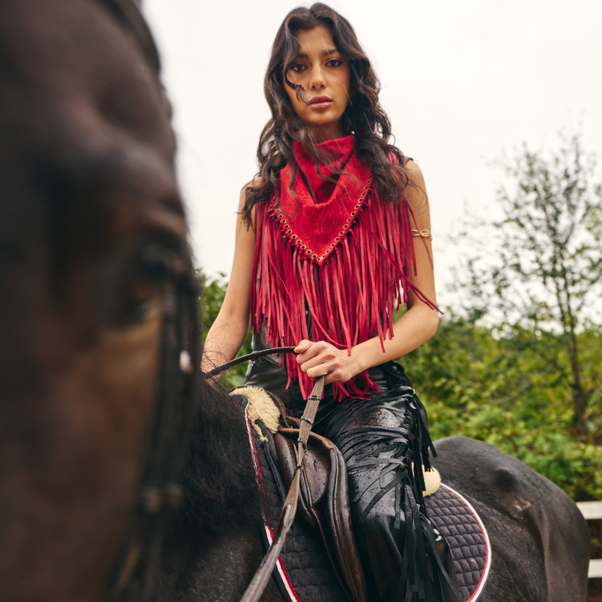 Signature Large Bandanna Scarf Red