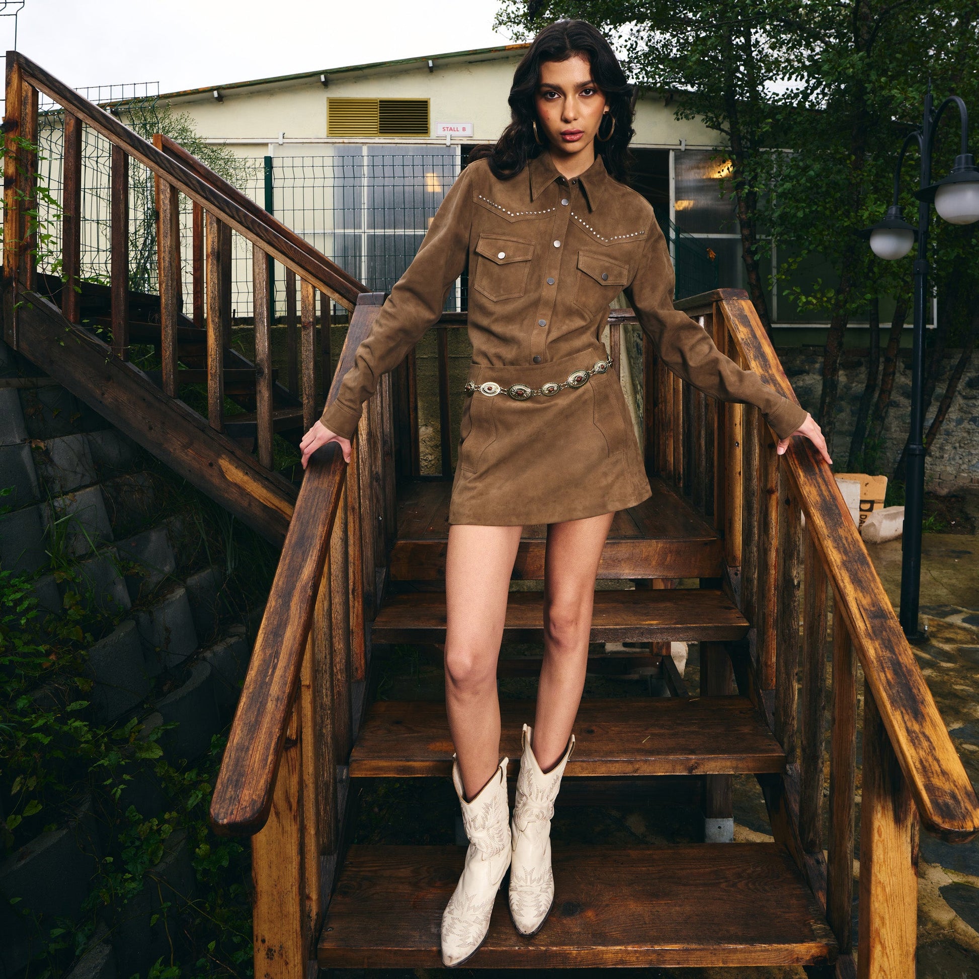 Brown Suede Western Shirt