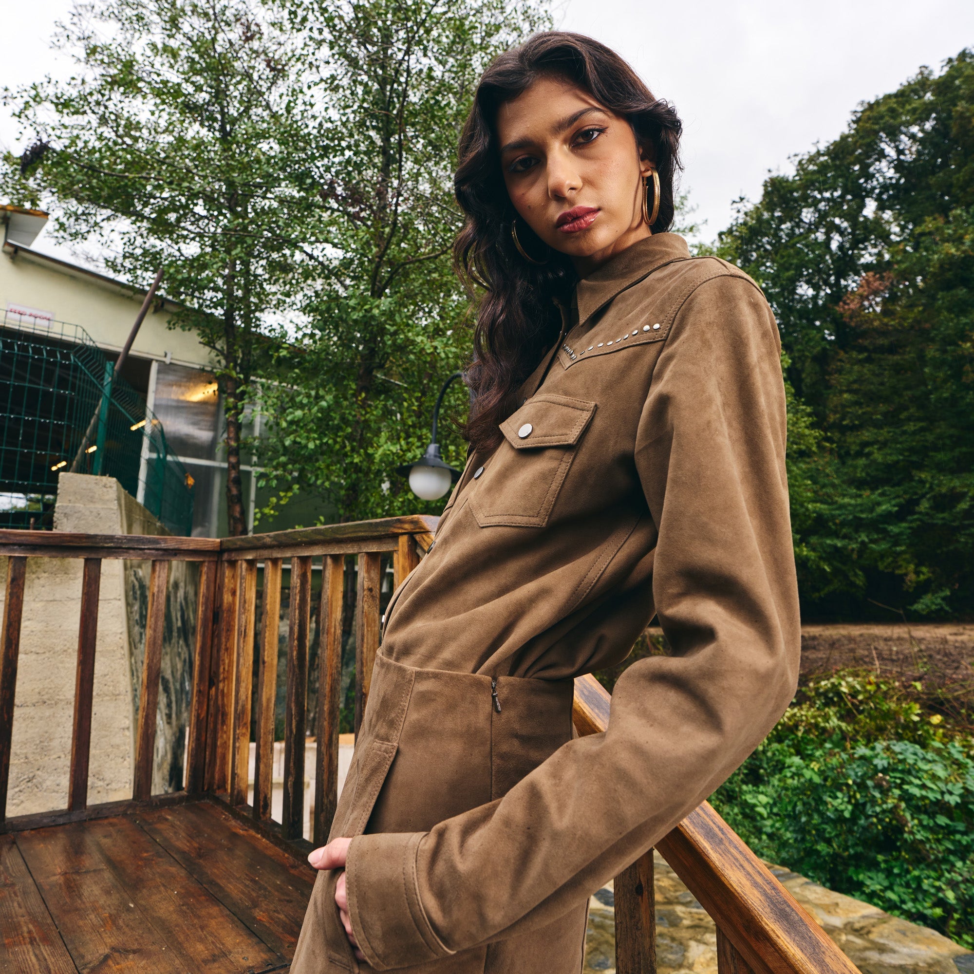 Brown Suede Western Shirt