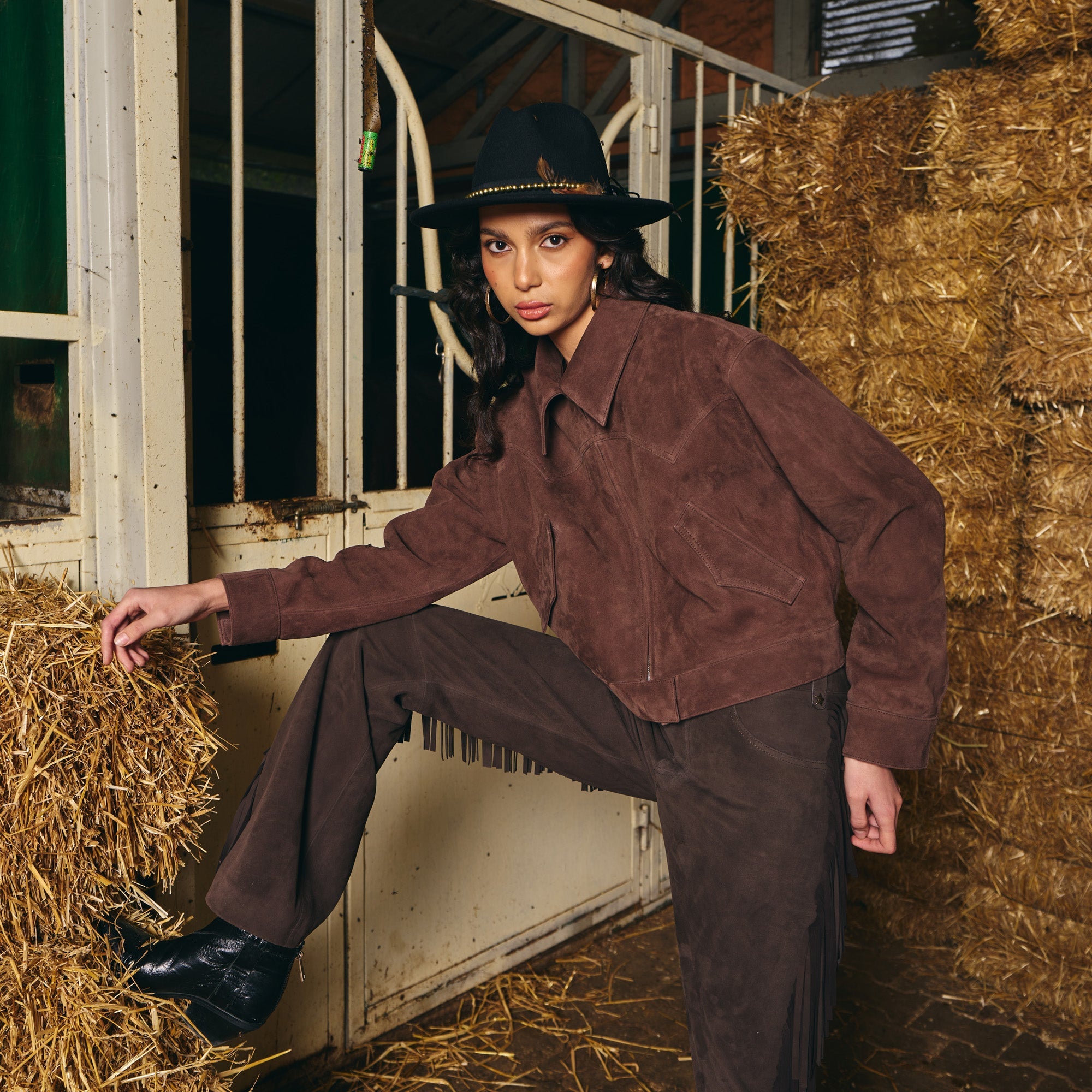 Brown Fringe Pants