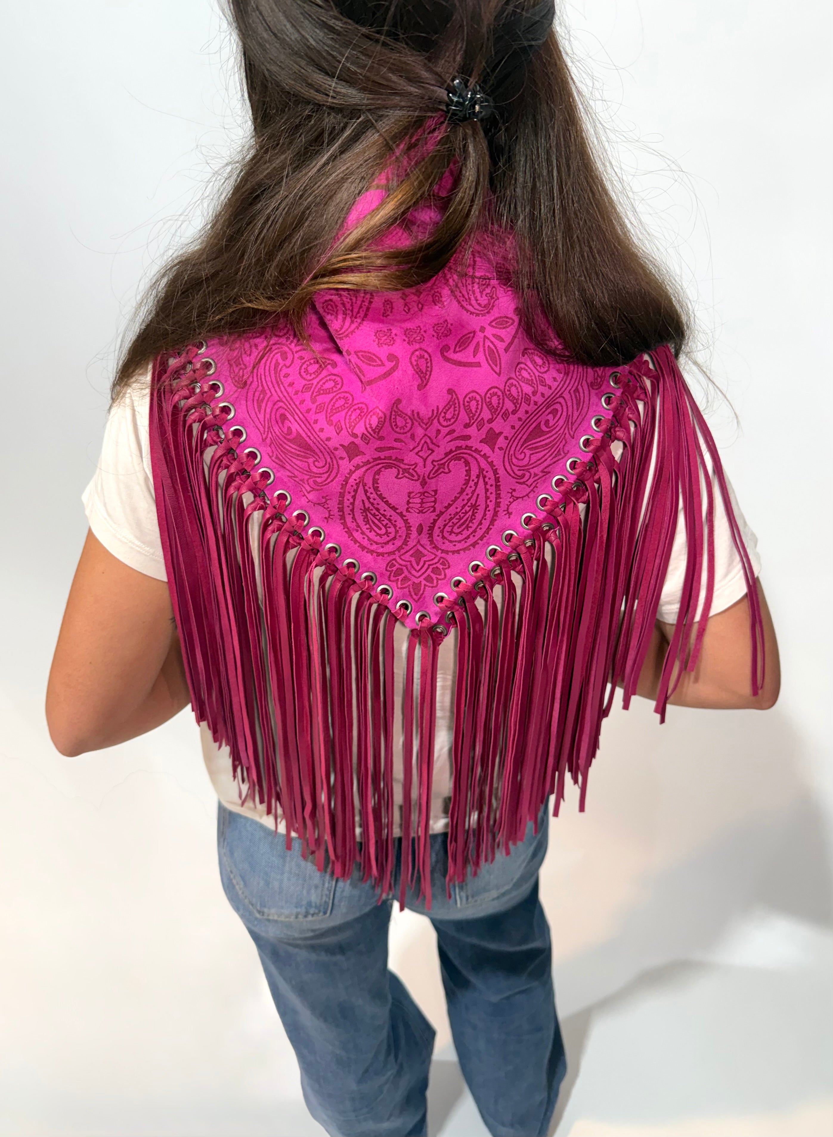 Signature Small Bandanna Scarf Fushia