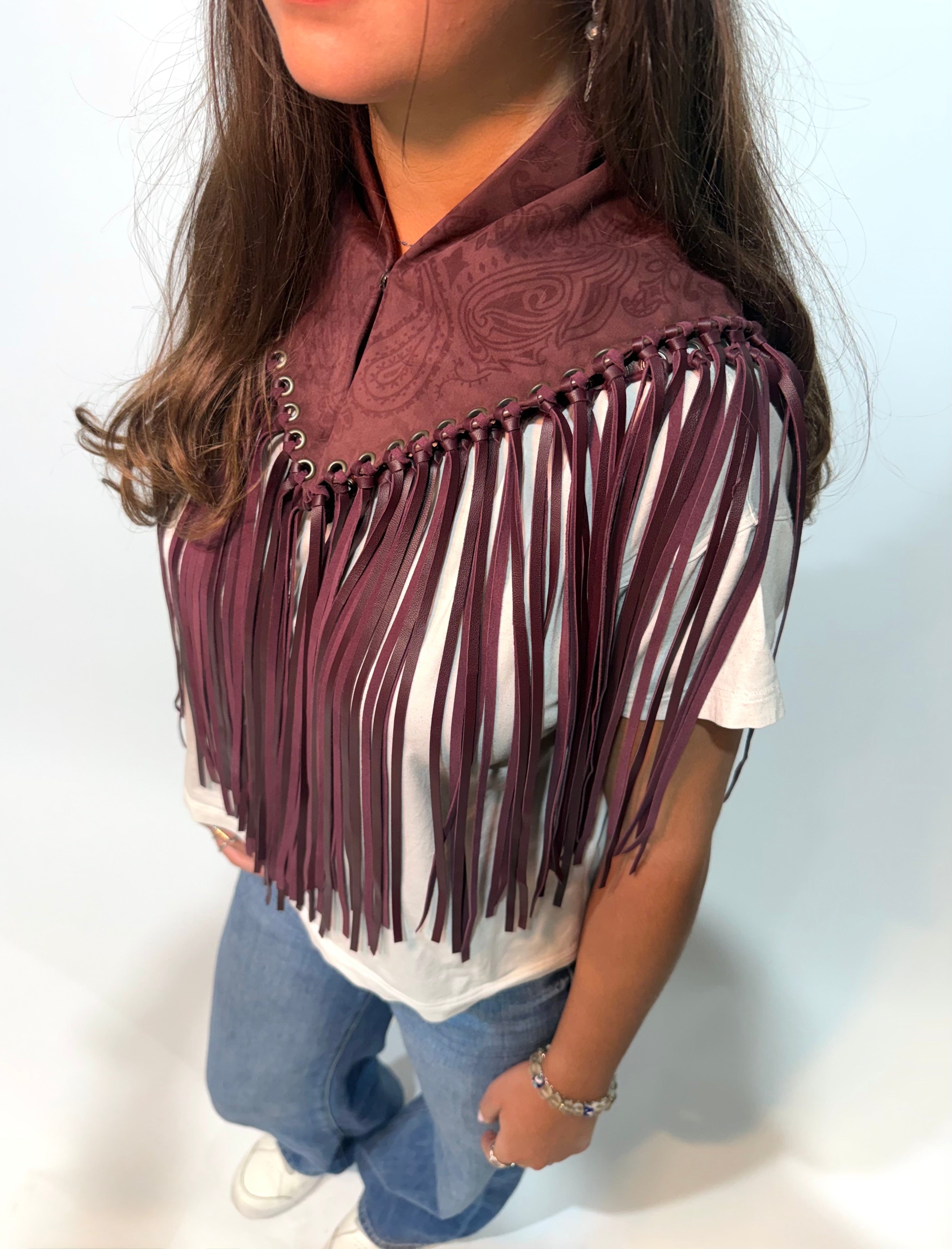 Signature Small Bandanna Scarf Burgundy