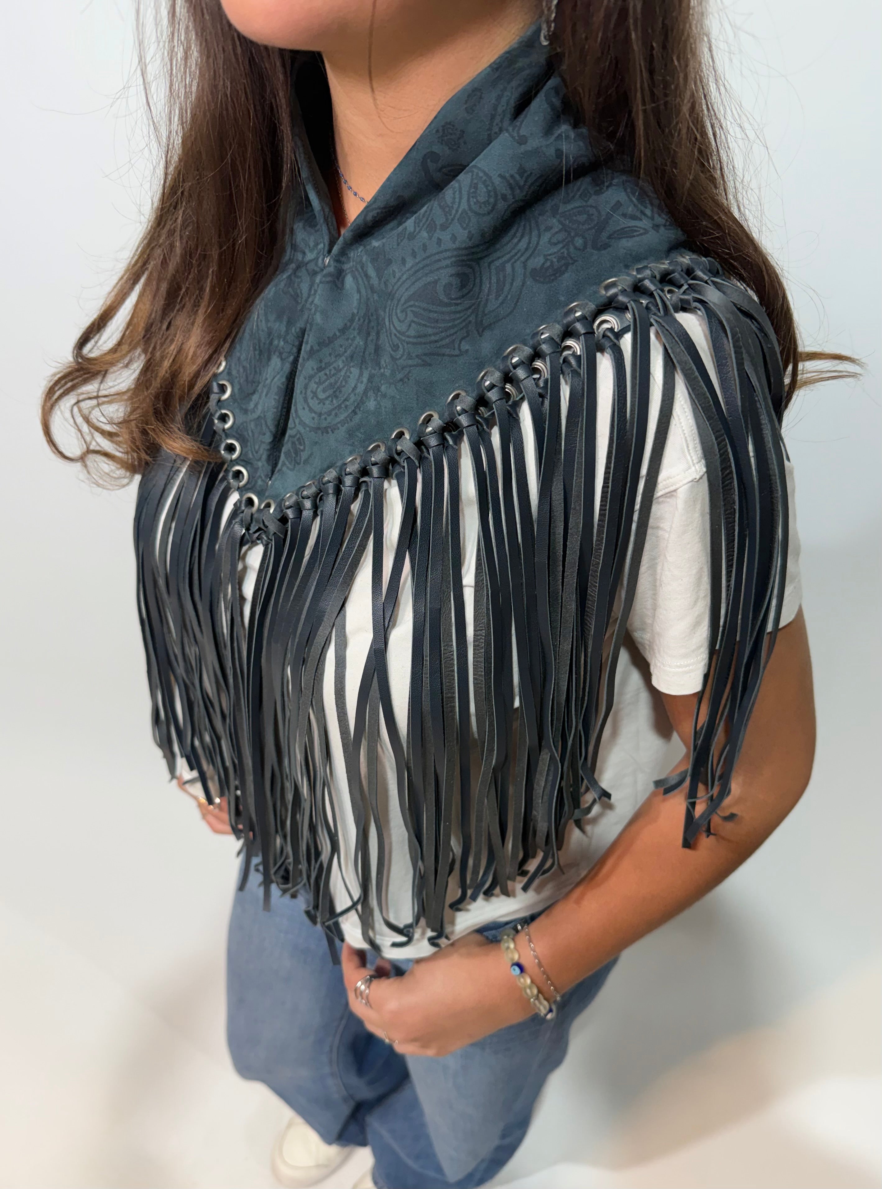 Signature Small Bandanna Scarf Deep Teal