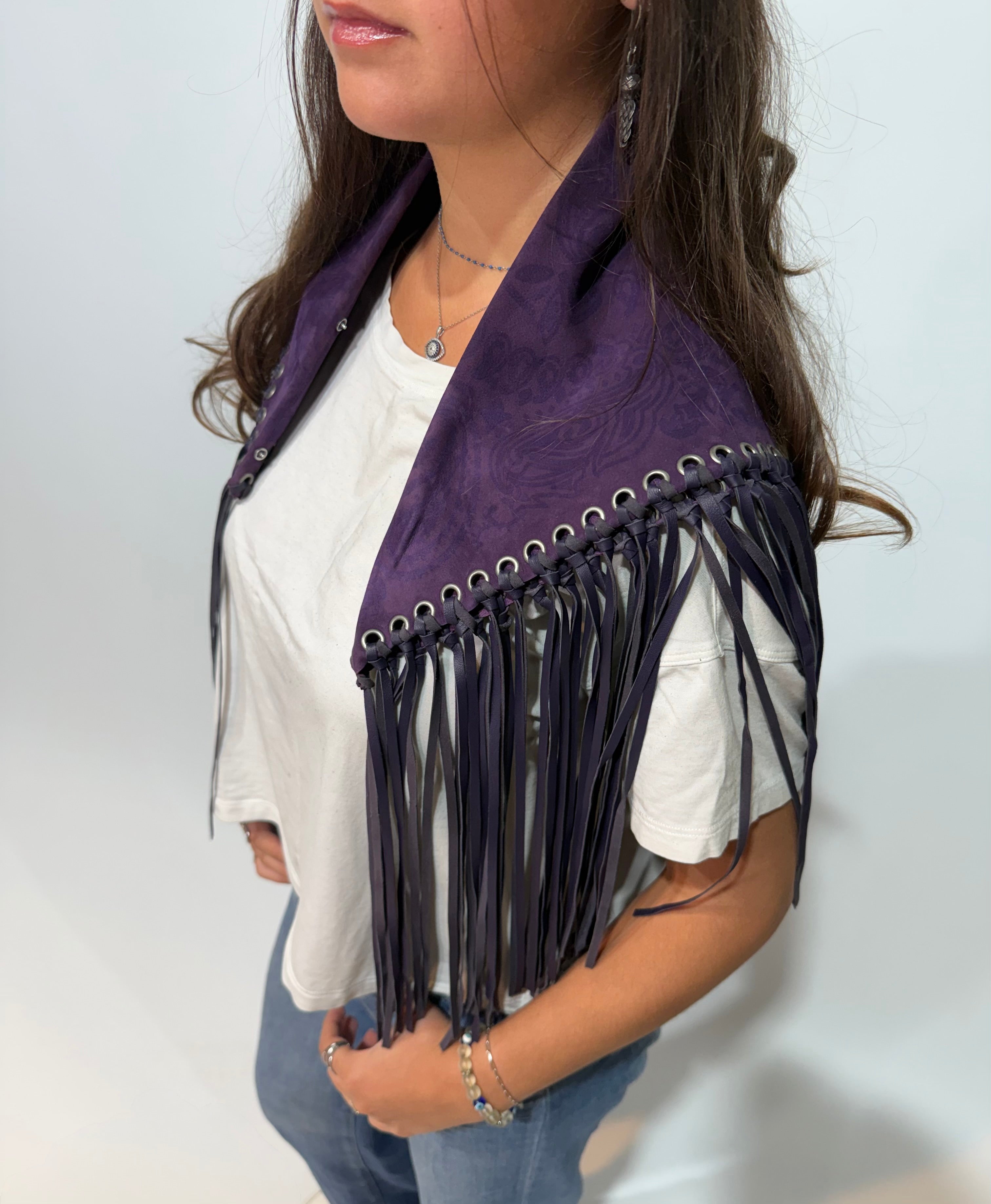 Signature Small Bandanna Scarf Purple