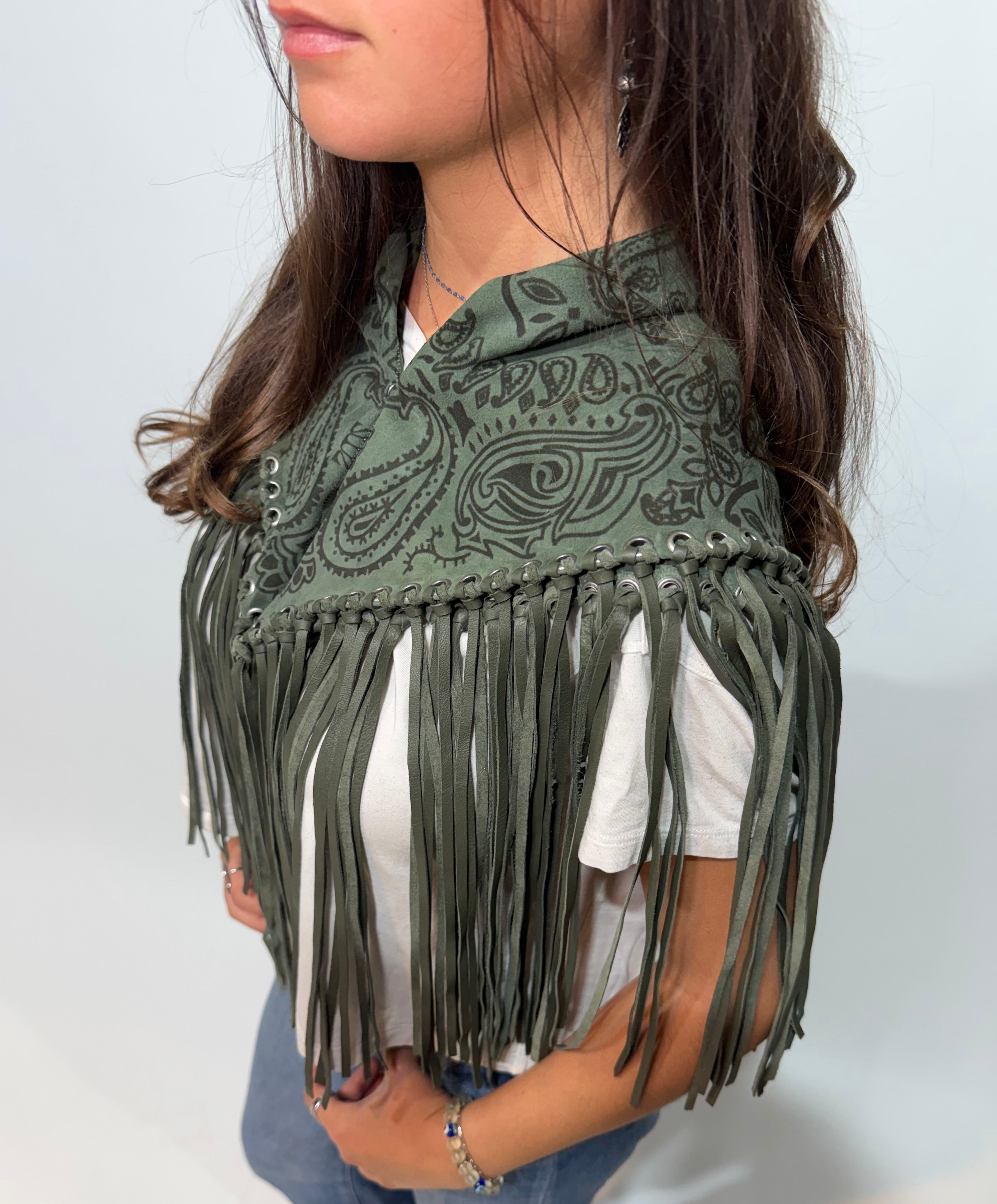 Signature Large Bandanna Scarf Moss Green