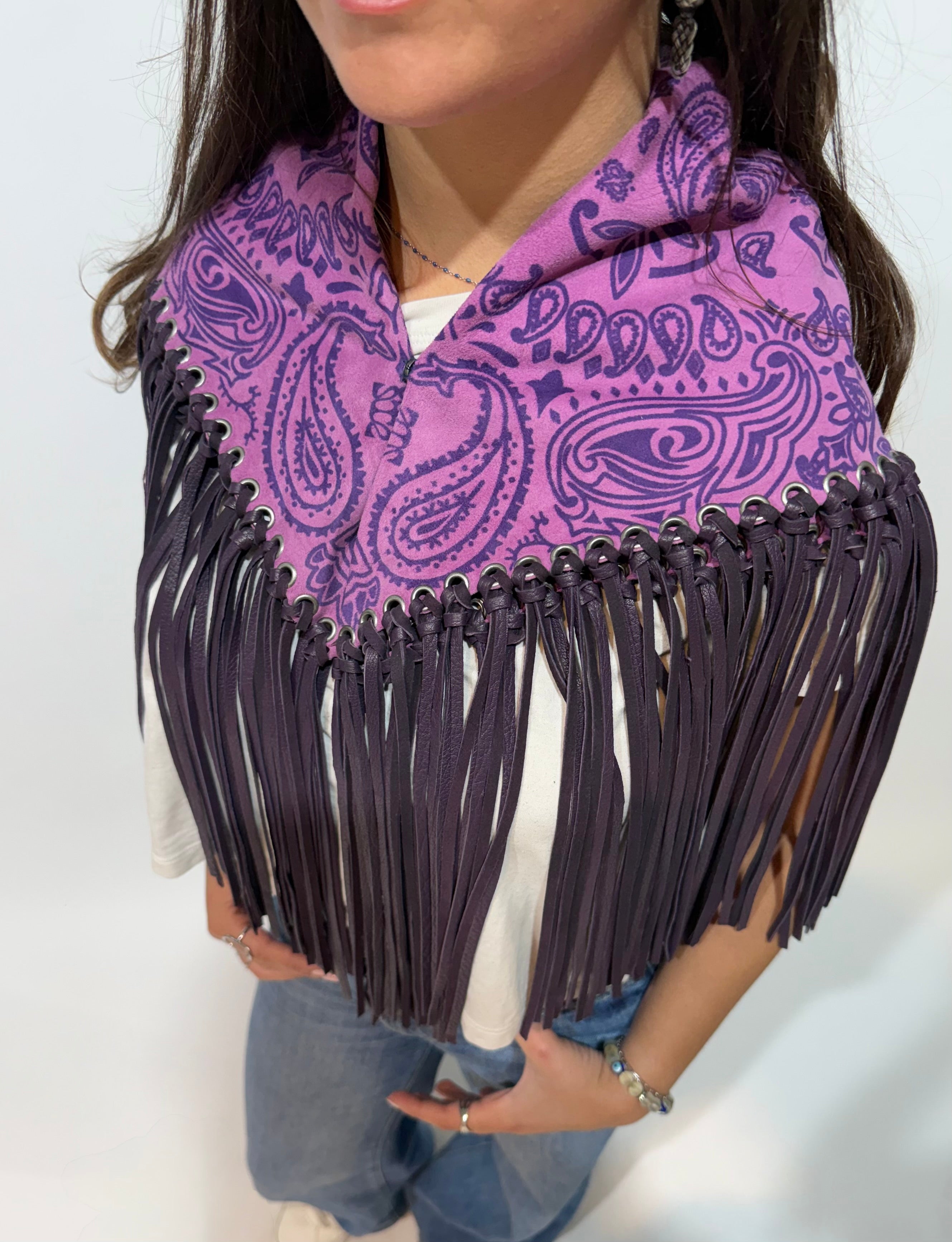 Signature Large Bandanna Scarf Pink Violet