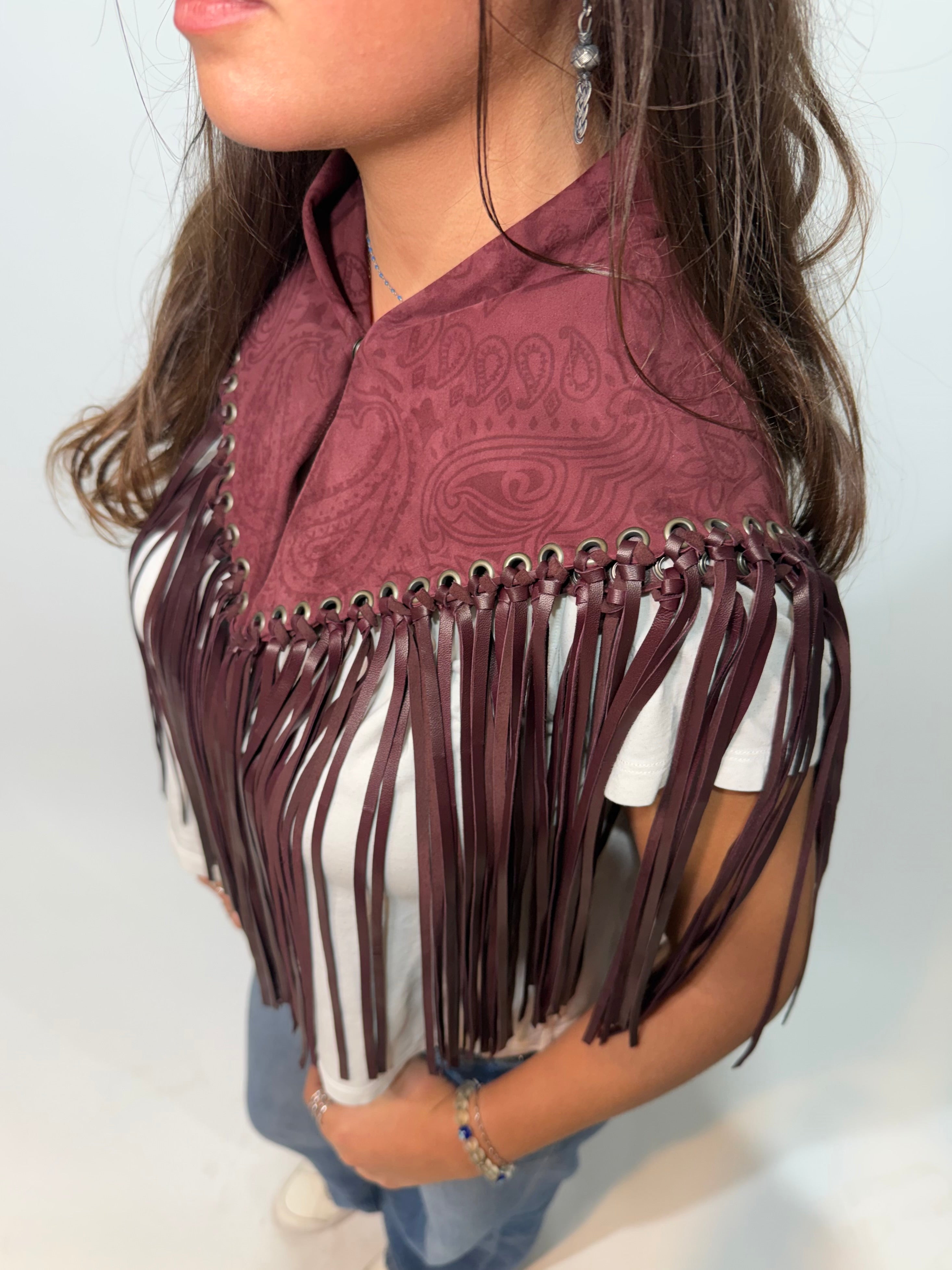 Signature Large Bandanna Scarf Burgundy