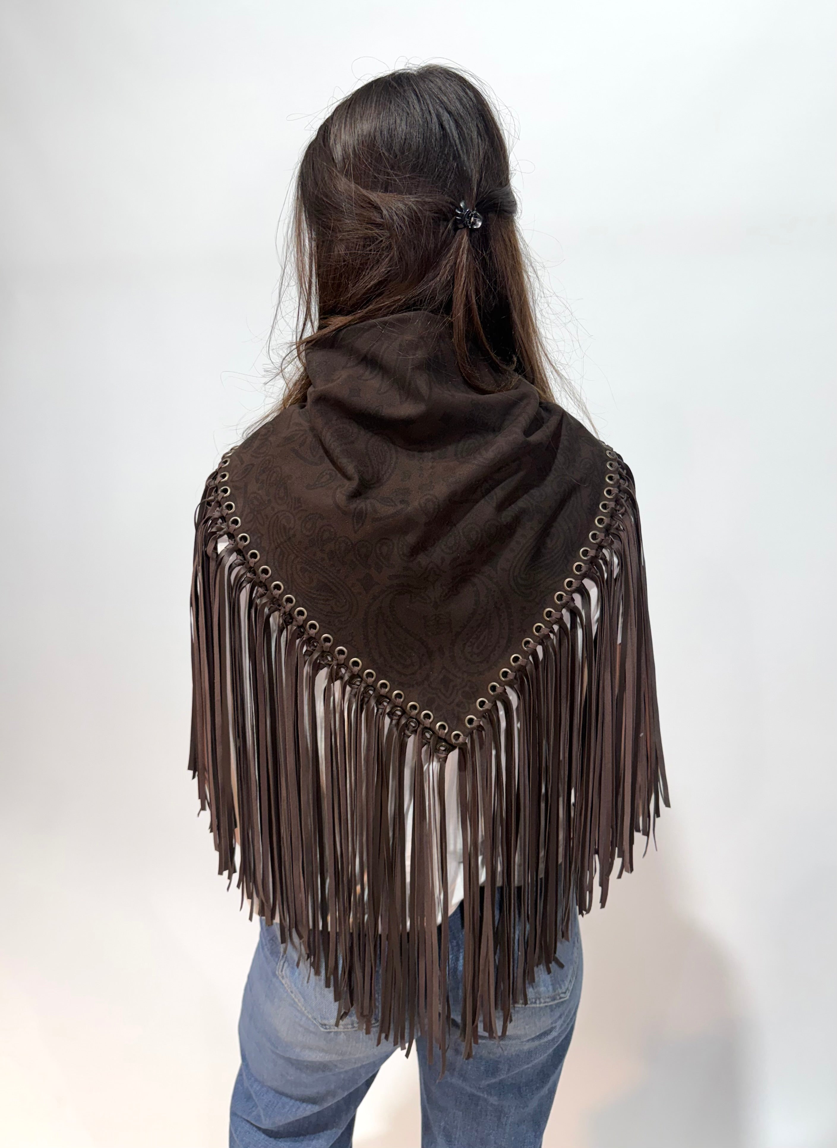 Signature Large Bandanna Scarf Dark Brown