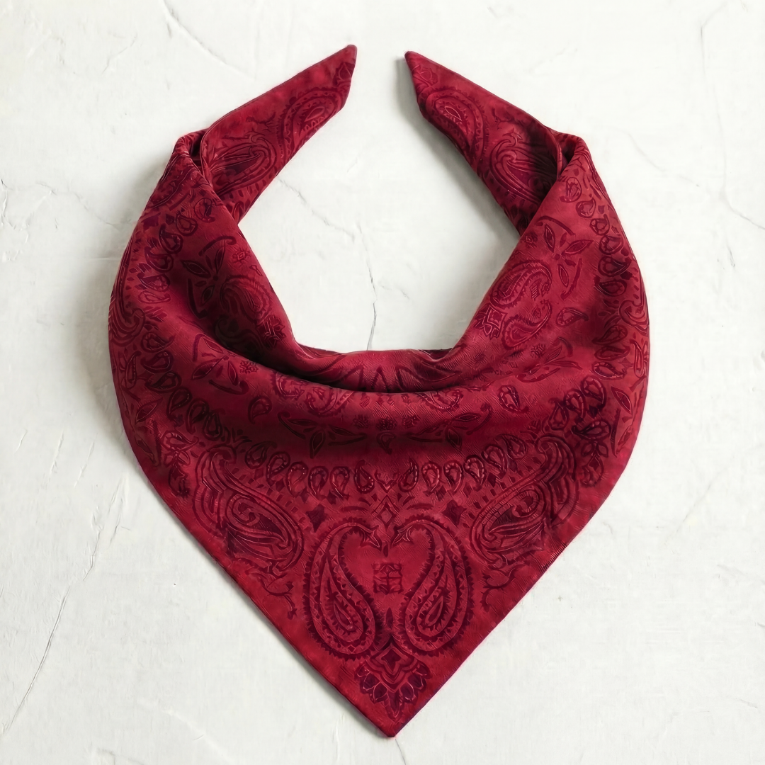 Signature Rhodeo Small Bandanna Scarf Dark Red