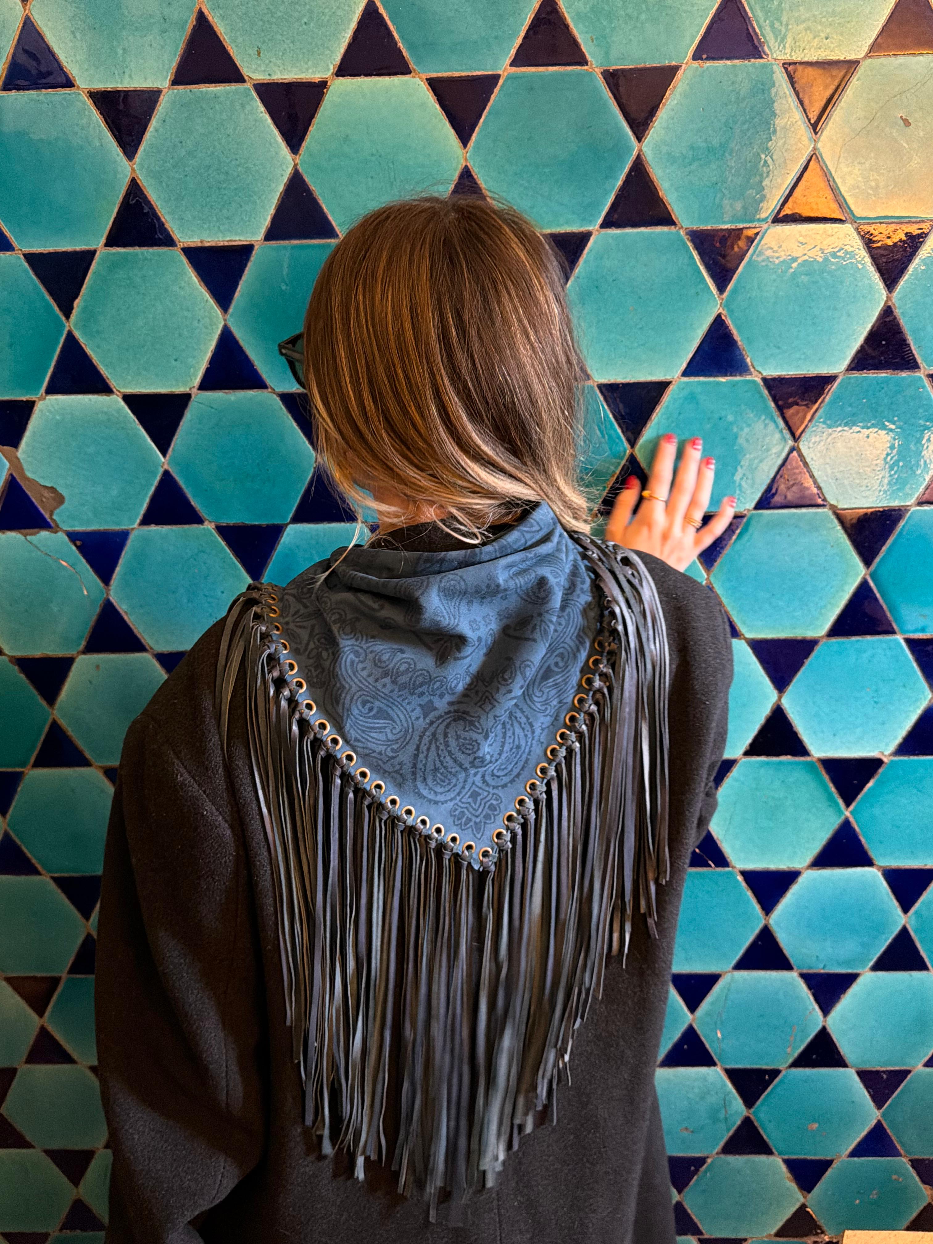 Signature Small Bandanna Scarf Blue