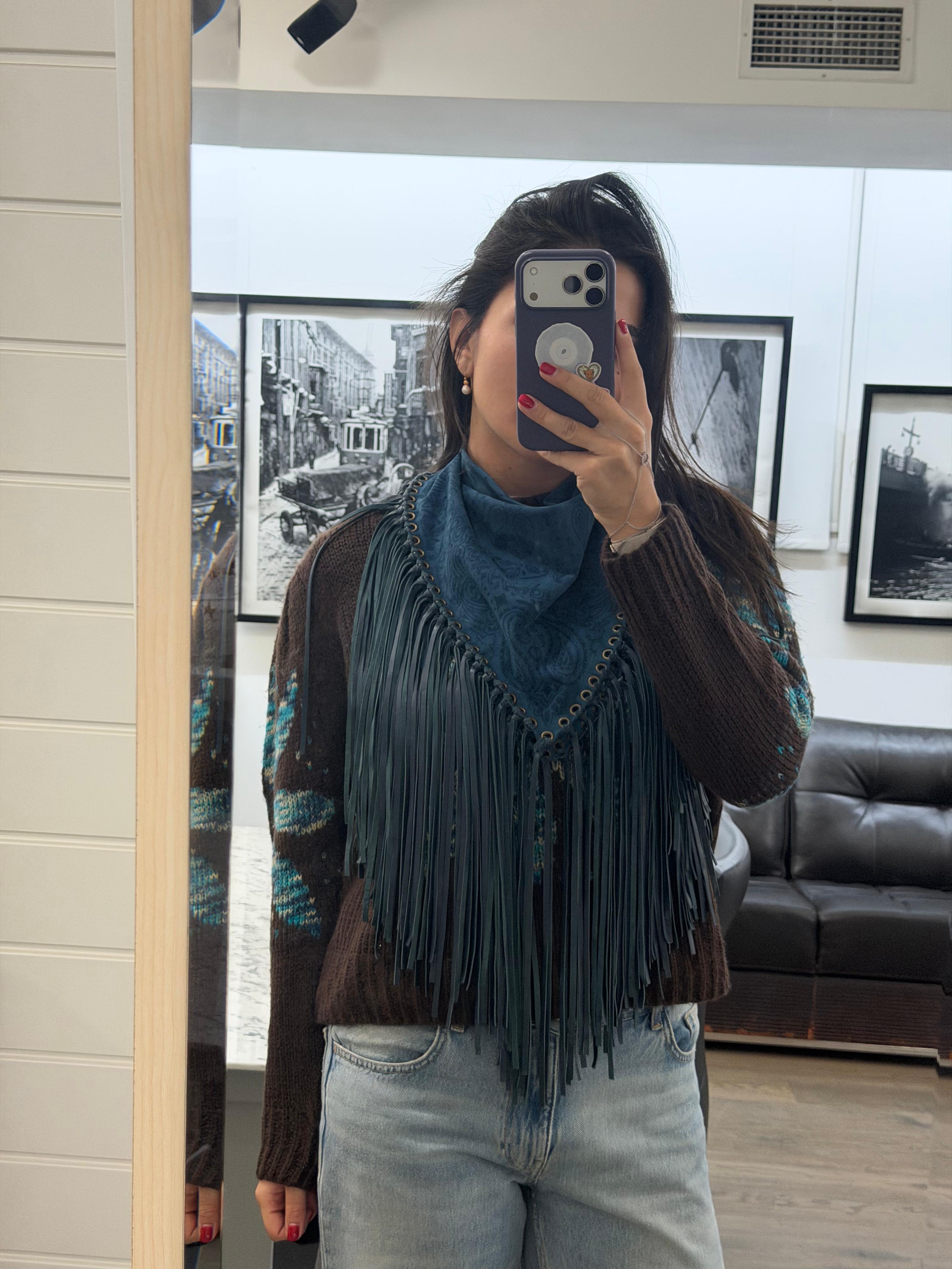 Signature Small Bandanna Scarf Blue