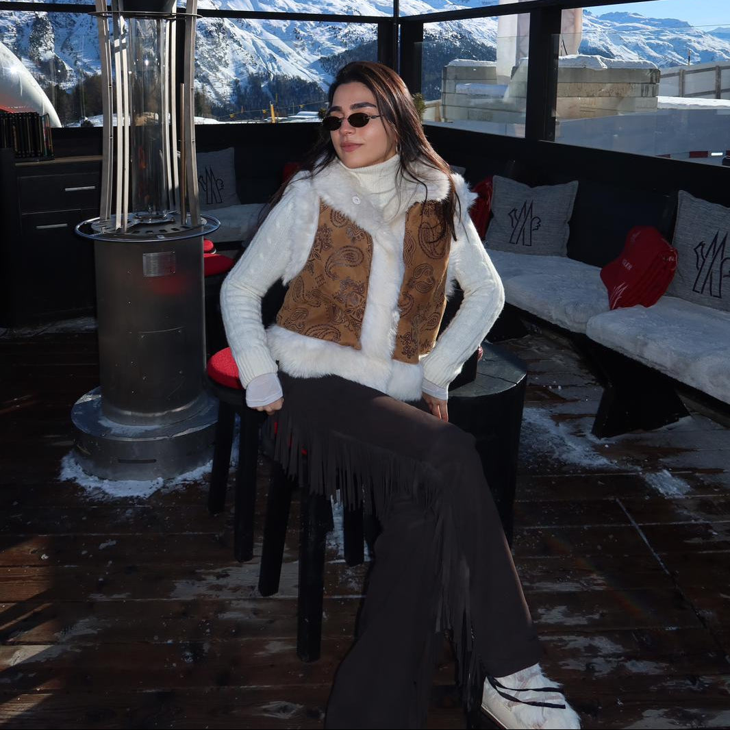 Double Sided Shearling Suede Vest