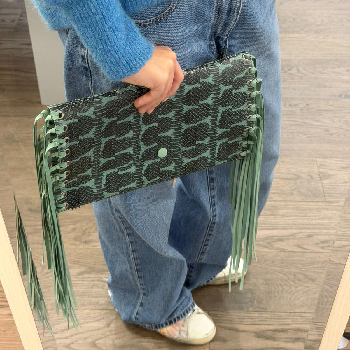Special Edition Aqua Snake Skin Bag