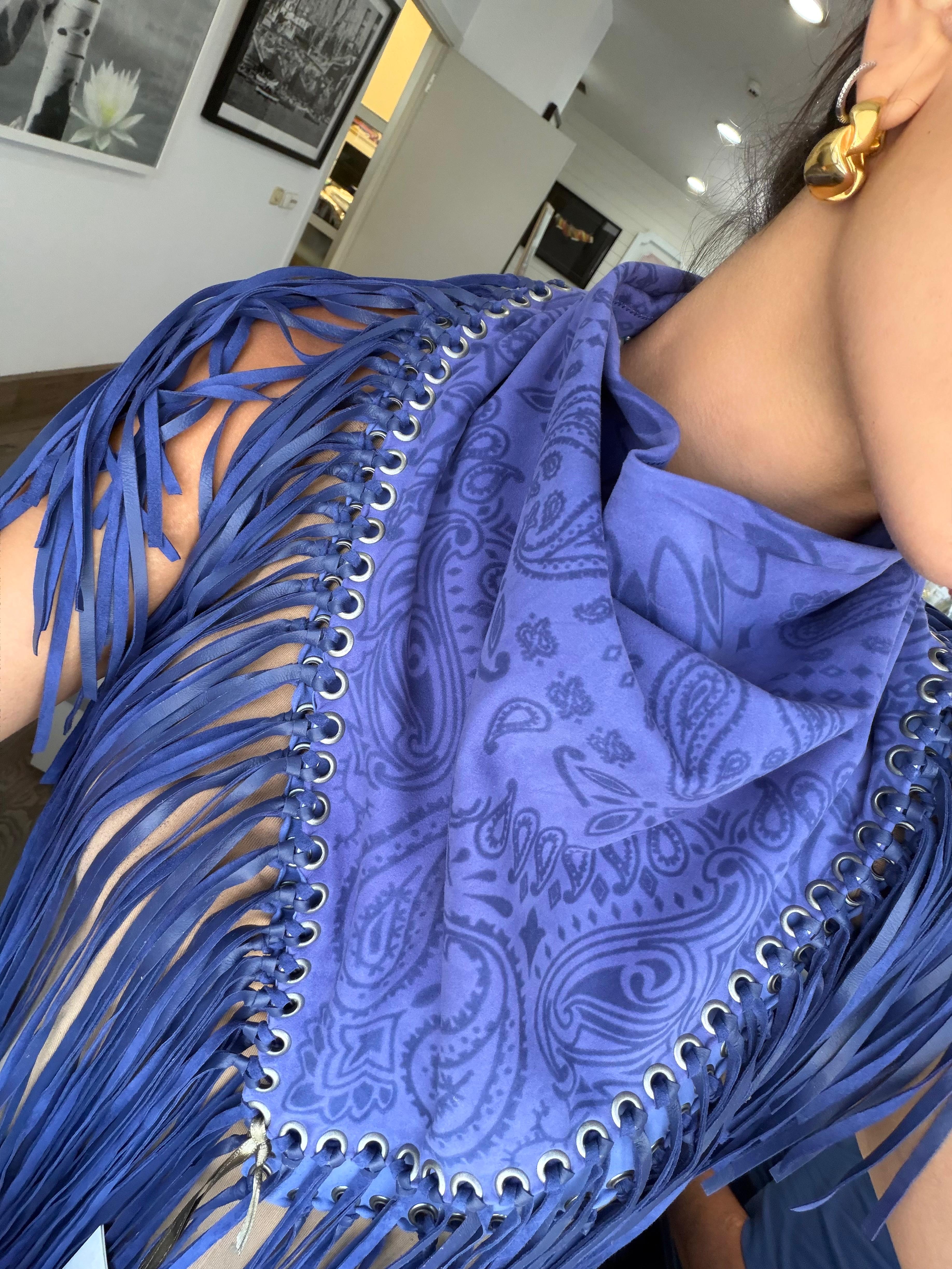 Signature Large Bandanna Scarf Saks Blue