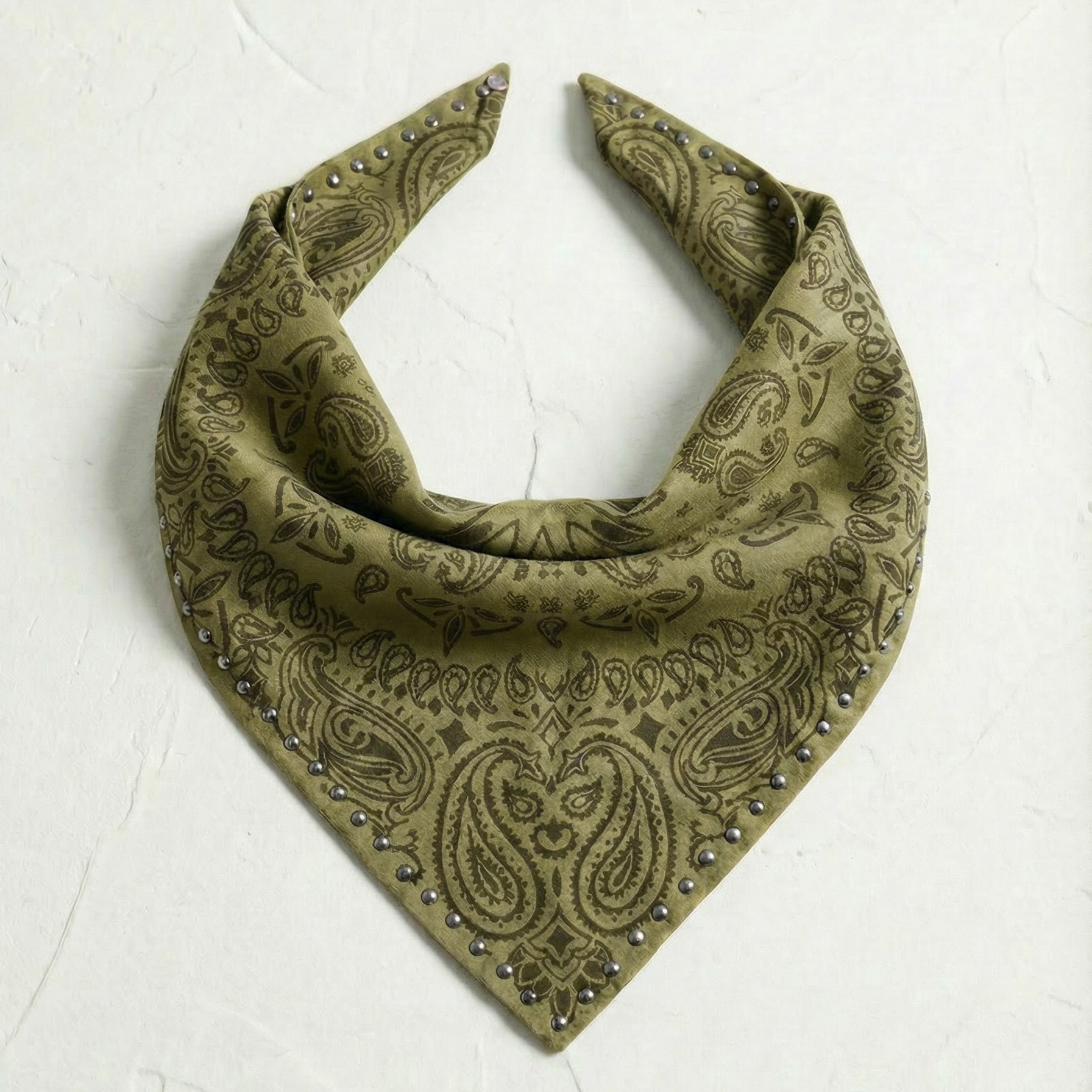 Studded Small Bandanna Scarf Yellow