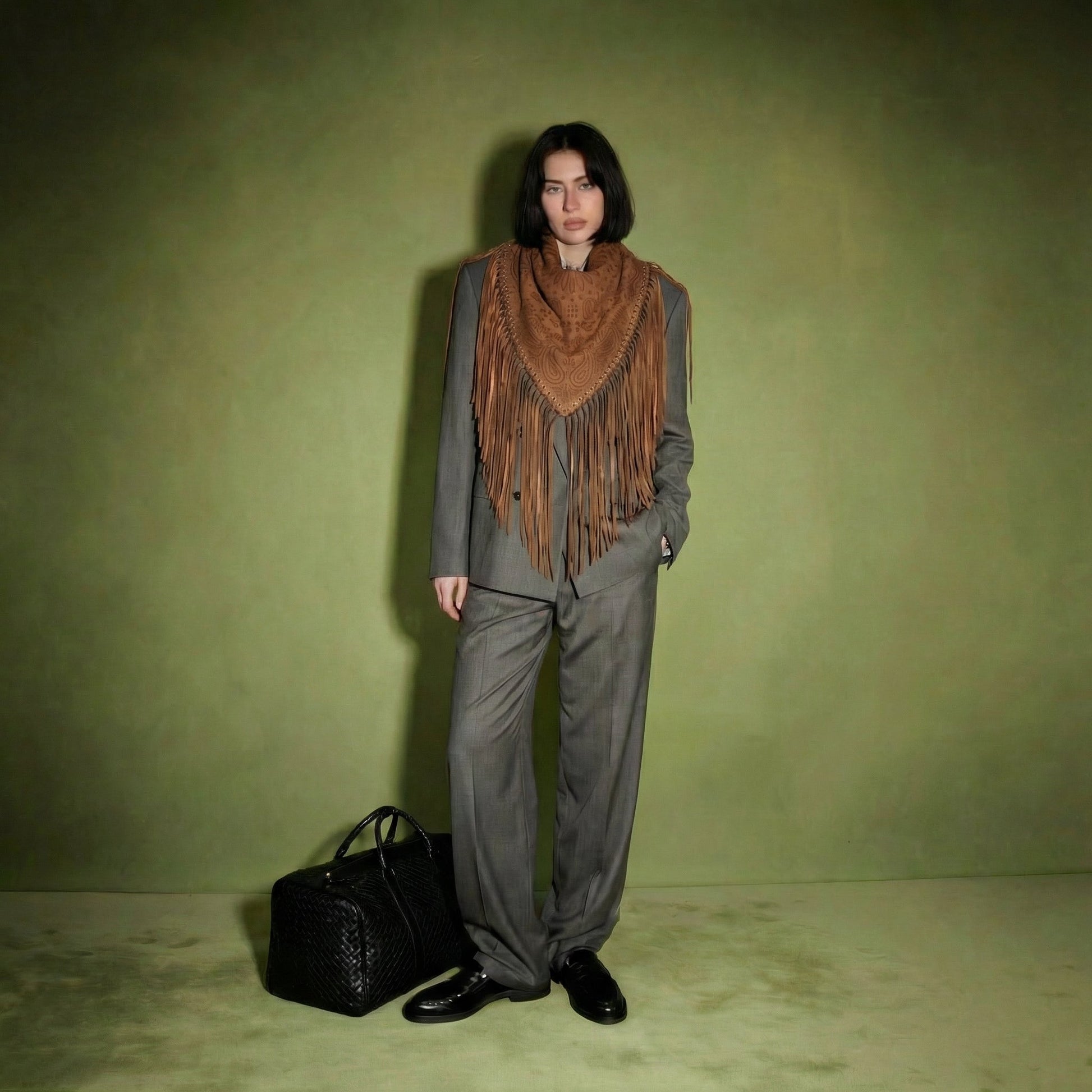 Signature Large Bandanna Scarf Burnt Orange