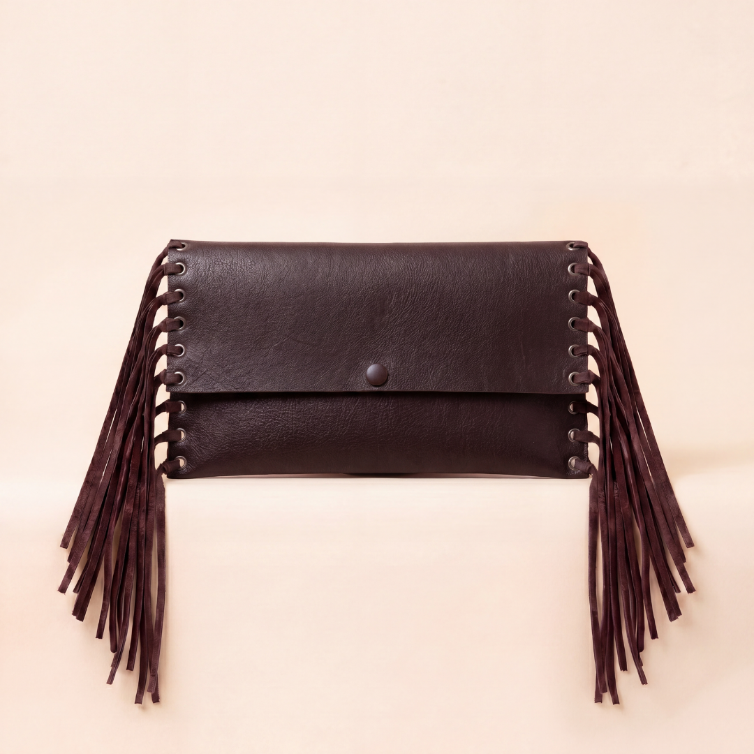 Signature Dark Brown Tassle Bag