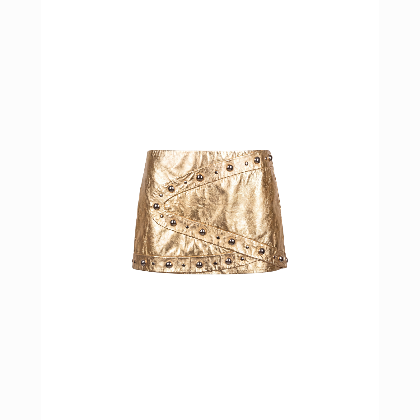 Disco Gold Leather Skirt
