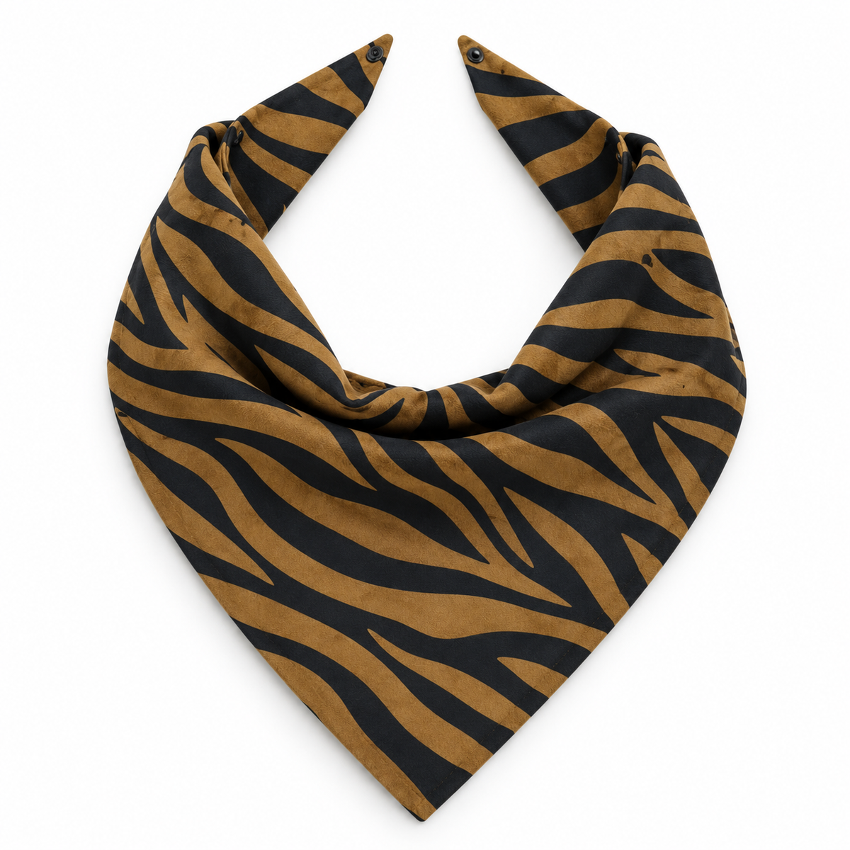 Studded Small Zebra Bandanna Scarf Camel